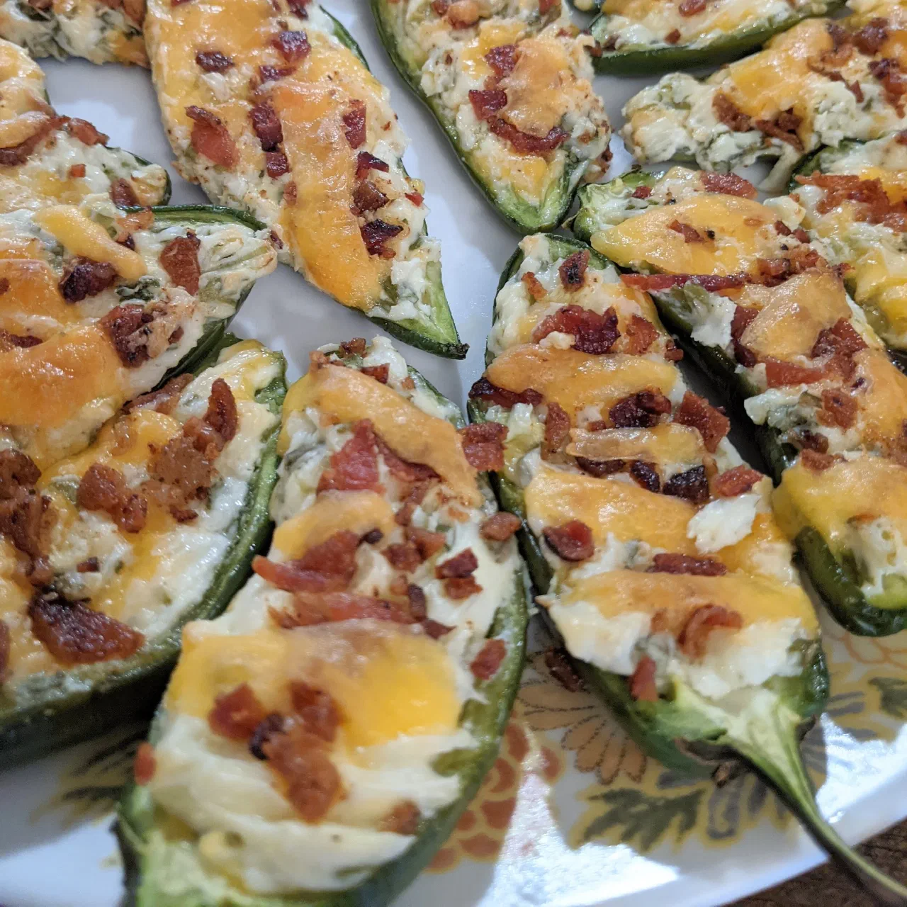 Jalapeno poppers with cream cheese and bacon