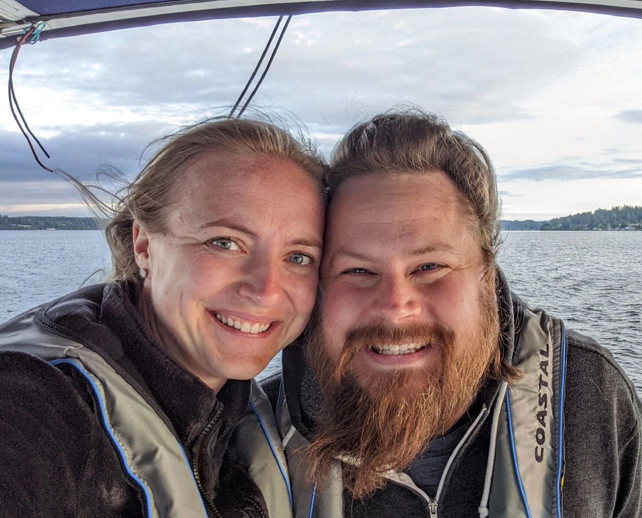 Sailing couple in Olympia, Washington